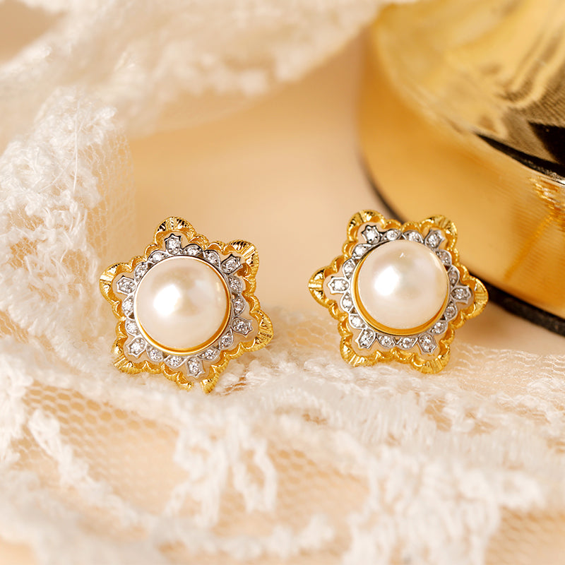 Pearl Snowflake Earrings 08Q302201400