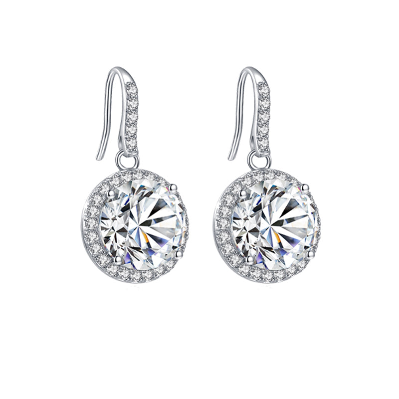 Sparkling Cubic Zirconia Silver Earrings 98I300002400