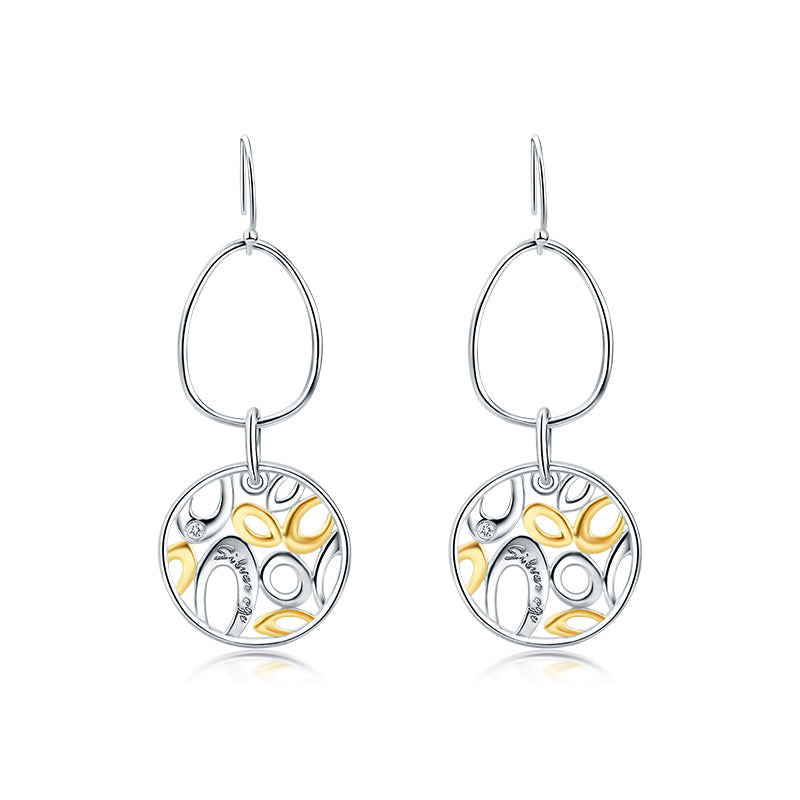 Sea Pianist Hollow Circular Zircon Earrings 81J300102400