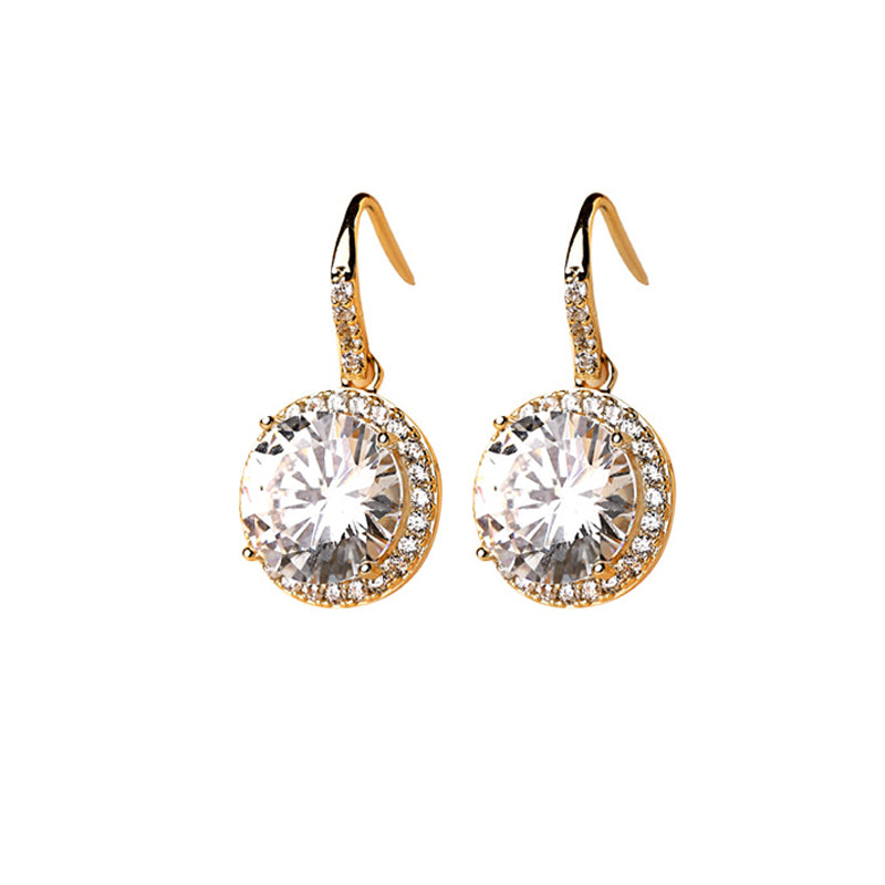 Sparkling Cubic Zirconia 14K Earrings 89I604002416