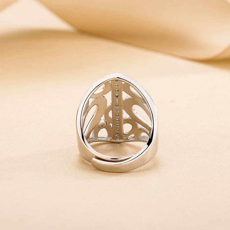 Sea Pianist Hollow Circular Zircon Ring 81J500202400