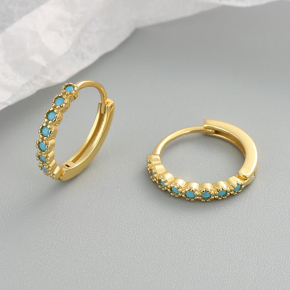 Blue pine single row diamond round earrings JEH242WS51 – chanybox